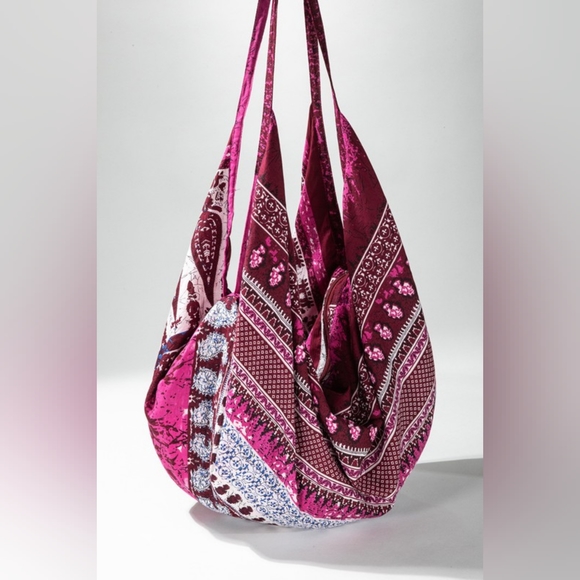 Boho Chic Beach Yoga Hobo Shoulder Bag - 100% Cotton - Bohemian Ethnic Inspired - Picture 3 of 8